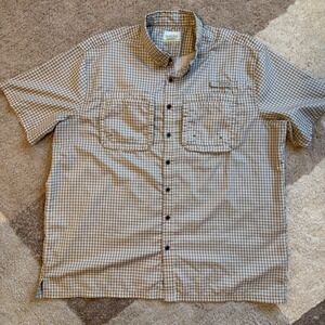 Pacific Trail Mens‎ 2XL Brown Gingham Short Sleeve Ventilated Fishing Shirt